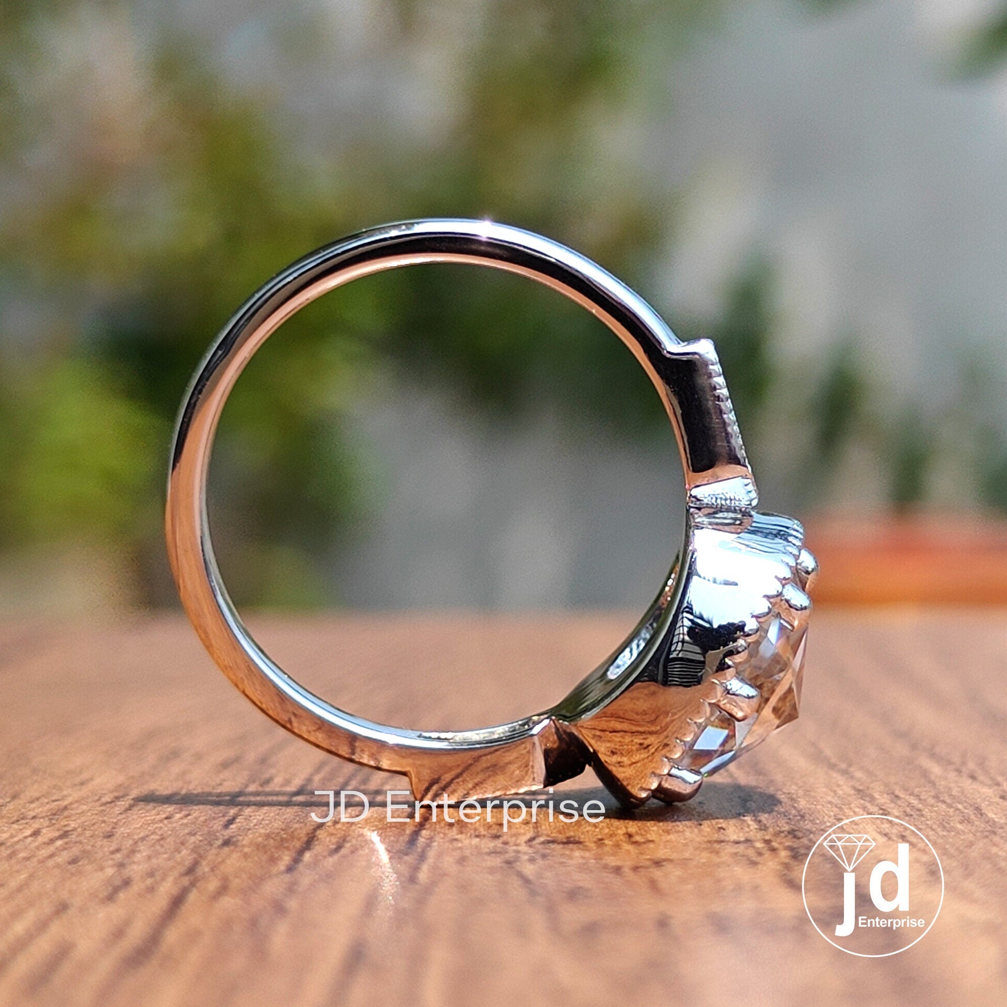 3.00 CT Antique Rose Cut Cushion Moissanite Engagement Ring, Milgrain Ring, Wedding Ring, Pave Basket Set Art Deco Ring, Anniversary Ring