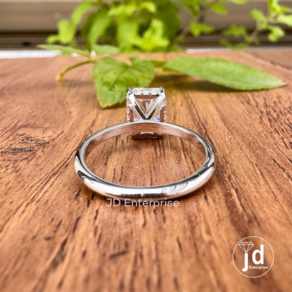 2.00 CT Colorless Radiant Cut Engagement Ring, Solitaire Hidden Halo Ring, Crushed Ice Moissanite Wedding Ring, Propose Ring, Invisible Halo