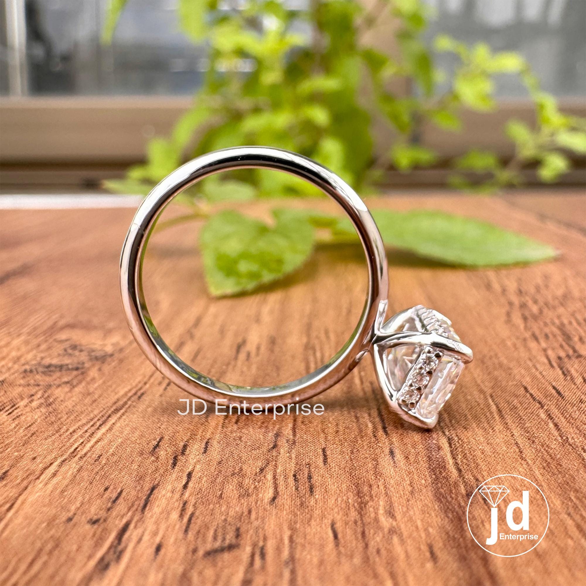 2.00 CT Colorless Radiant Cut Engagement Ring, Solitaire Hidden Halo Ring, Crushed Ice Moissanite Wedding Ring, Propose Ring, Invisible Halo