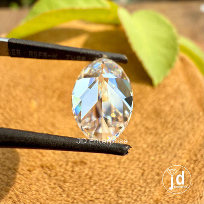 3.40 CT Colorless Old Mine Moval Cut Loose Moissanite for Vintage Jewelry, VVS Clarity Solitaire Moissanite for Engagement or Wedding Ring
