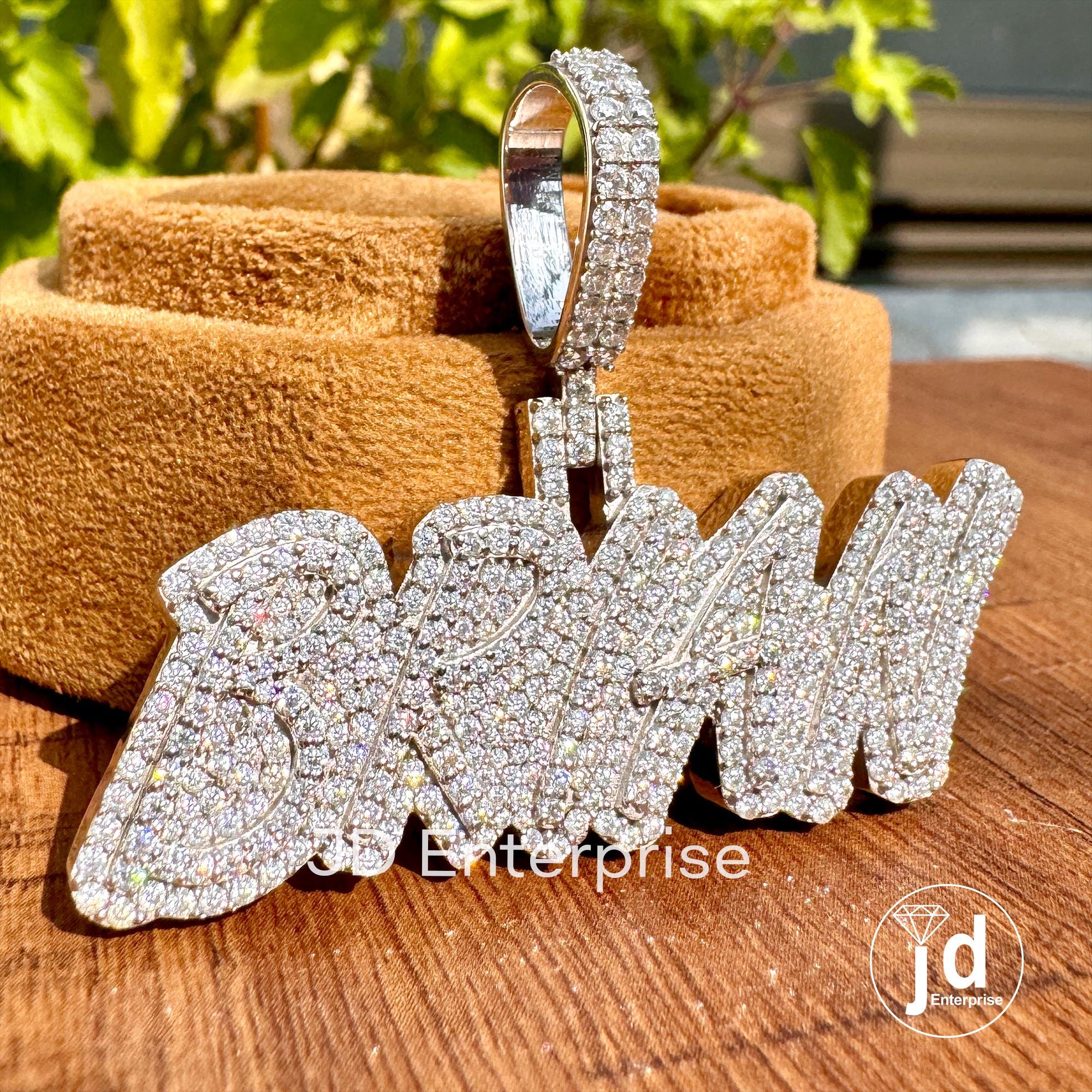 Round Moissanite VVS Custom Letter & Number Hip Hop Pendant, Men's Hip Hop Number Pendant, Moissanite Pendant, Ice Out Hip Hop Jewelry