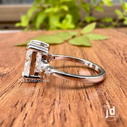 3.00 TW Colorless Radiant Cut Moissanite Engagement Ring, Five Wedding Stone Ring, Anniversary Ring for Her, Promise Ring for Women