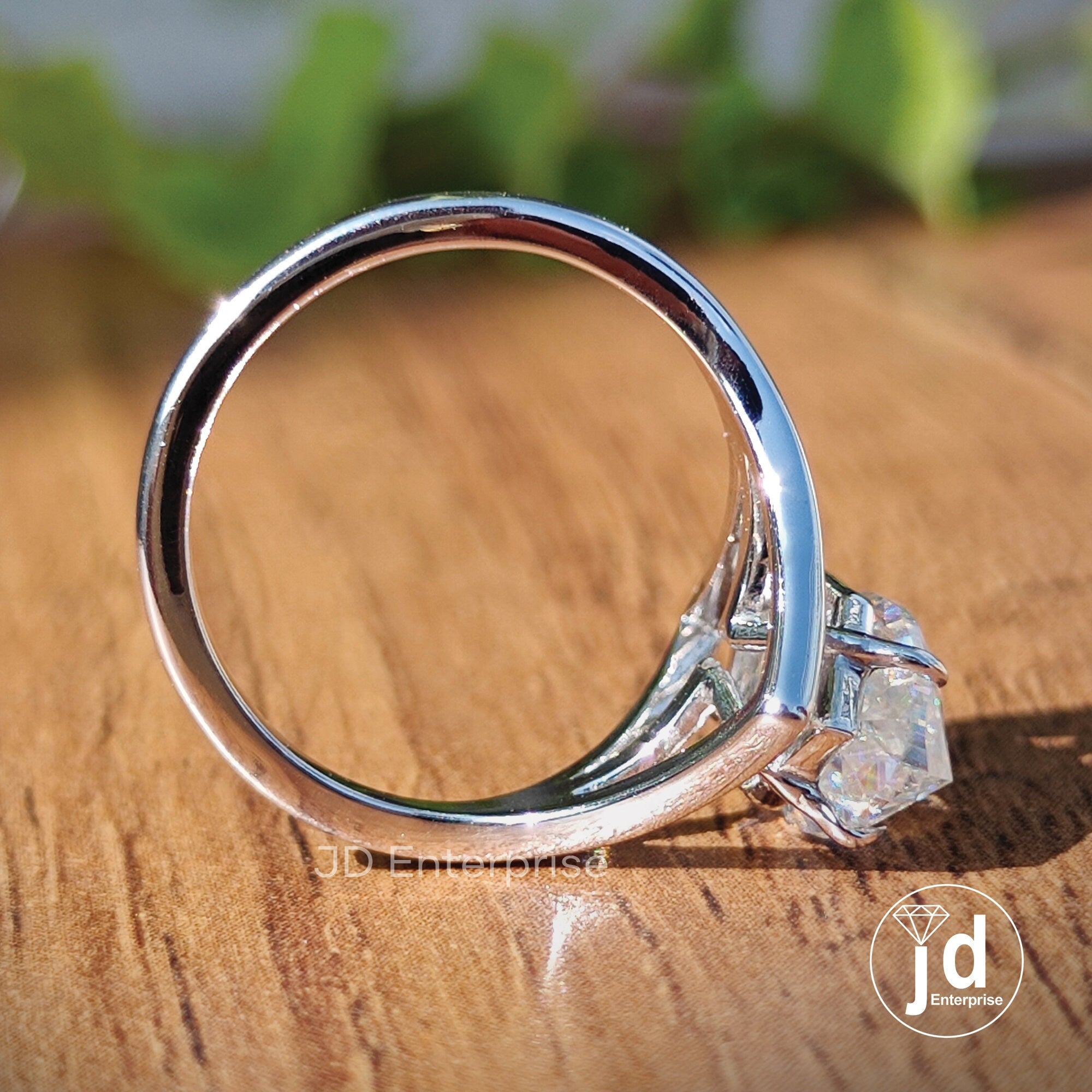 Stunning 3.00 CT Colorless Rose Cut Marquise Moissanite Engagement Ring, Solitaire Wedding Ring, Split Shank Anniversary Gift Ring for Women