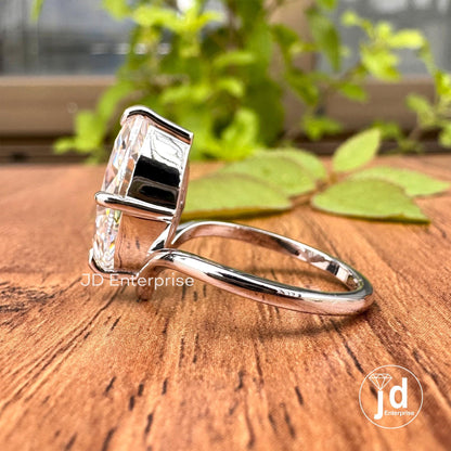 2.80 CT Marquise Cut Moissanite Engagement Ring, White/Yellow/Rose Gold Unique Wedding Ring, Solitaire Ring, Basket Set Anniversary Ring