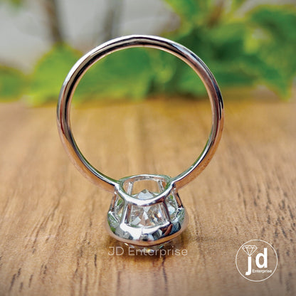 5.50 CT Colorless Old Mine Moval Cut Moissanite Engagement Ring, Bezel Set Ring, Wedding Ring, Solitaire Ring, Bridal Set, Anniversary Gift