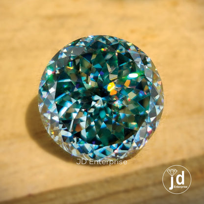 7.68CT Unique Portuguese Cut Blue Loose Moissanite for Engagement Ring, Vintage Moissanite Jewelry Making Stone, Anniversary Gift for Her