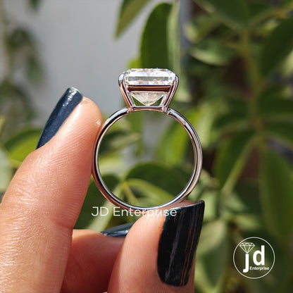 Large Radiant Cut Moissanite Engagement Ring, 7.50 CT Solitaire Wedding Ring, Best Quality Moissanite Ring for Women, Anniversary Gifts Ring