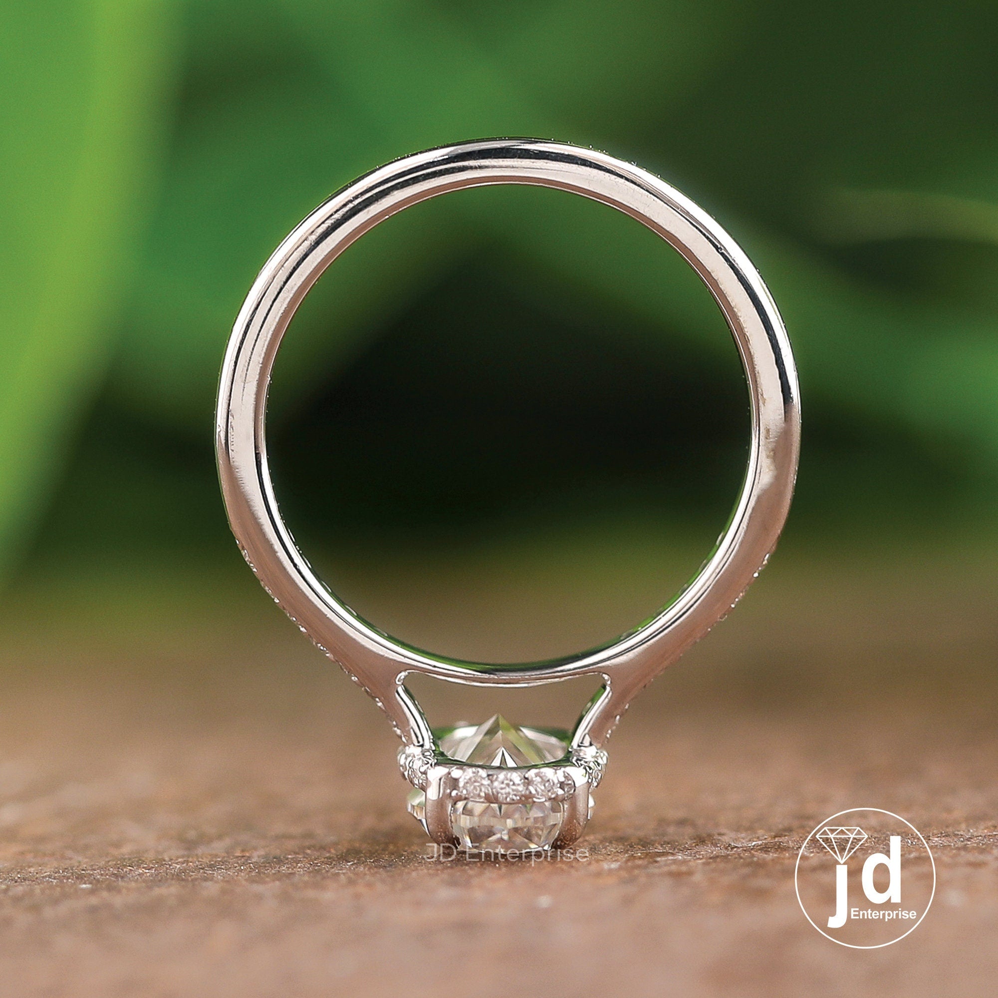 1.50 CT Oval Cut Moissanite Engagement Ring, Hidden Halo Pave Wedding Ring, Claw Prongs, Accent Ring, Anniversary Gift Ring, Bridal Ring