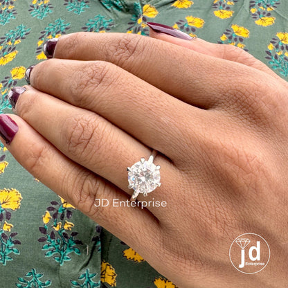 2.50CT Round Cut Colorless Moissanite Solitaire Engagement Ring, Knife Edge Six Prongs Wedding Ring, Anniversary Ring, 10k Solid Gold Ring