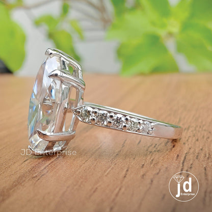 2.83 TCW Colorless Marquise Cut Moissanite Engagement Ring, Wedding Ring for Her, Anniversary Gift Ring, Six Prong Basket Set, Bridal Ring