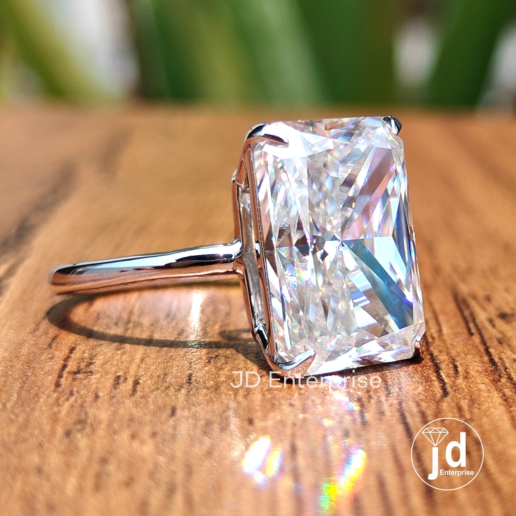 Large Radiant Cut Moissanite Engagement Ring, 7.50 CT Solitaire Wedding Ring, Best Quality Moissanite Ring for Women, Anniversary Gifts Ring