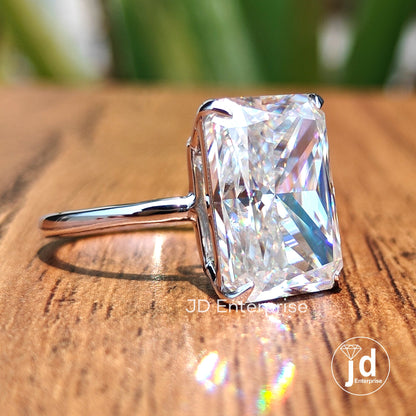 Large Radiant Cut Moissanite Engagement Ring, 7.50 CT Solitaire Wedding Ring, Best Quality Moissanite Ring for Women, Anniversary Gifts Ring