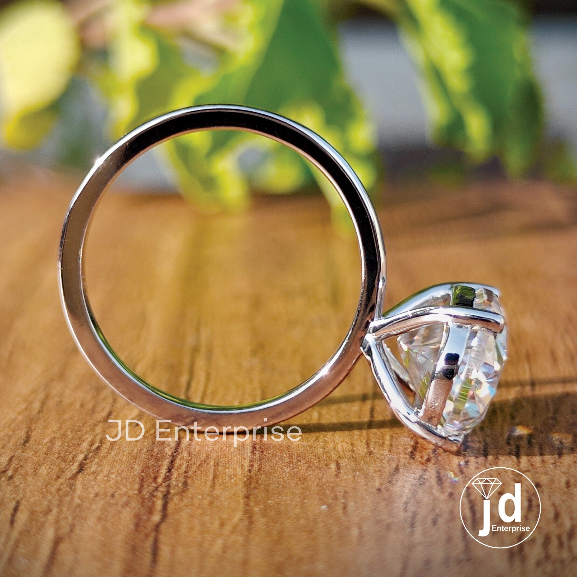 Solitaire Oval Moissanite Ring, 5.0 CT Colorless Oval Cut Engagement Ring, Oval Wedding Ring, Bridal Ring, Anniversary Gift, Solid Gold Ring