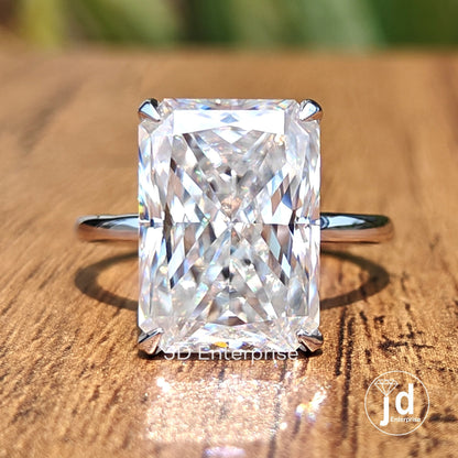 Large Radiant Cut Moissanite Engagement Ring, 7.50 CT Solitaire Wedding Ring, Best Quality Moissanite Ring for Women, Anniversary Gifts Ring