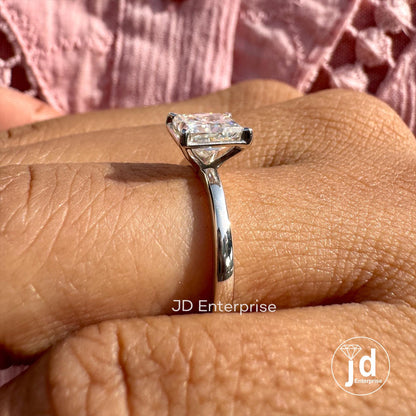 1.25 CT Princess Cut Moissanite Engagement Ring, Solitaire Wedding Ring, Princess Cut Moissanite Ring, Anniversary Gift Ring, Ring for Women