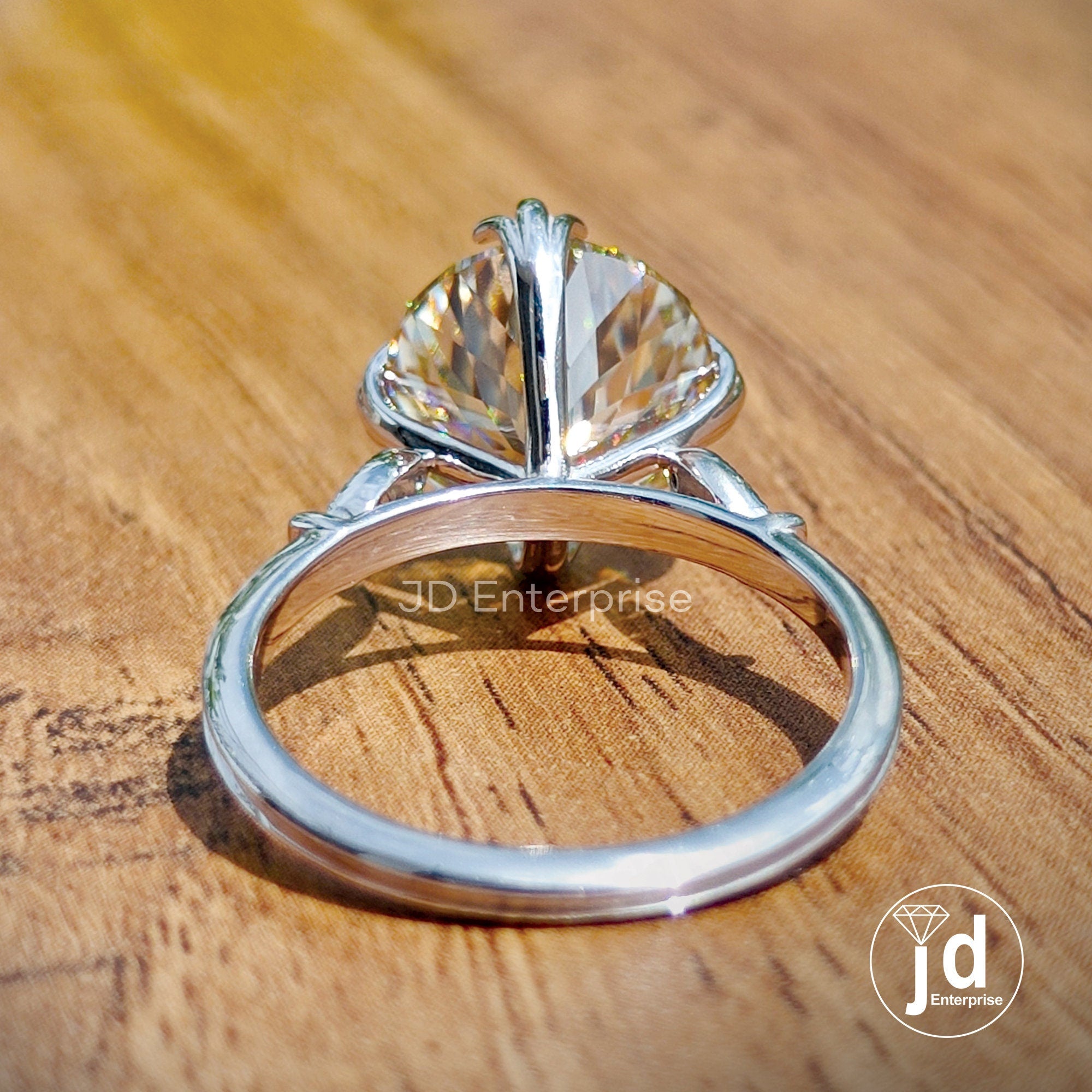 5.14 CT Portuguese Cut Canary Yellow Moissanite Ring, Engagement Ring, Solitaire Wedding Ring, 10k/14k/18k Gold Anniversary Ring, Bridal Set