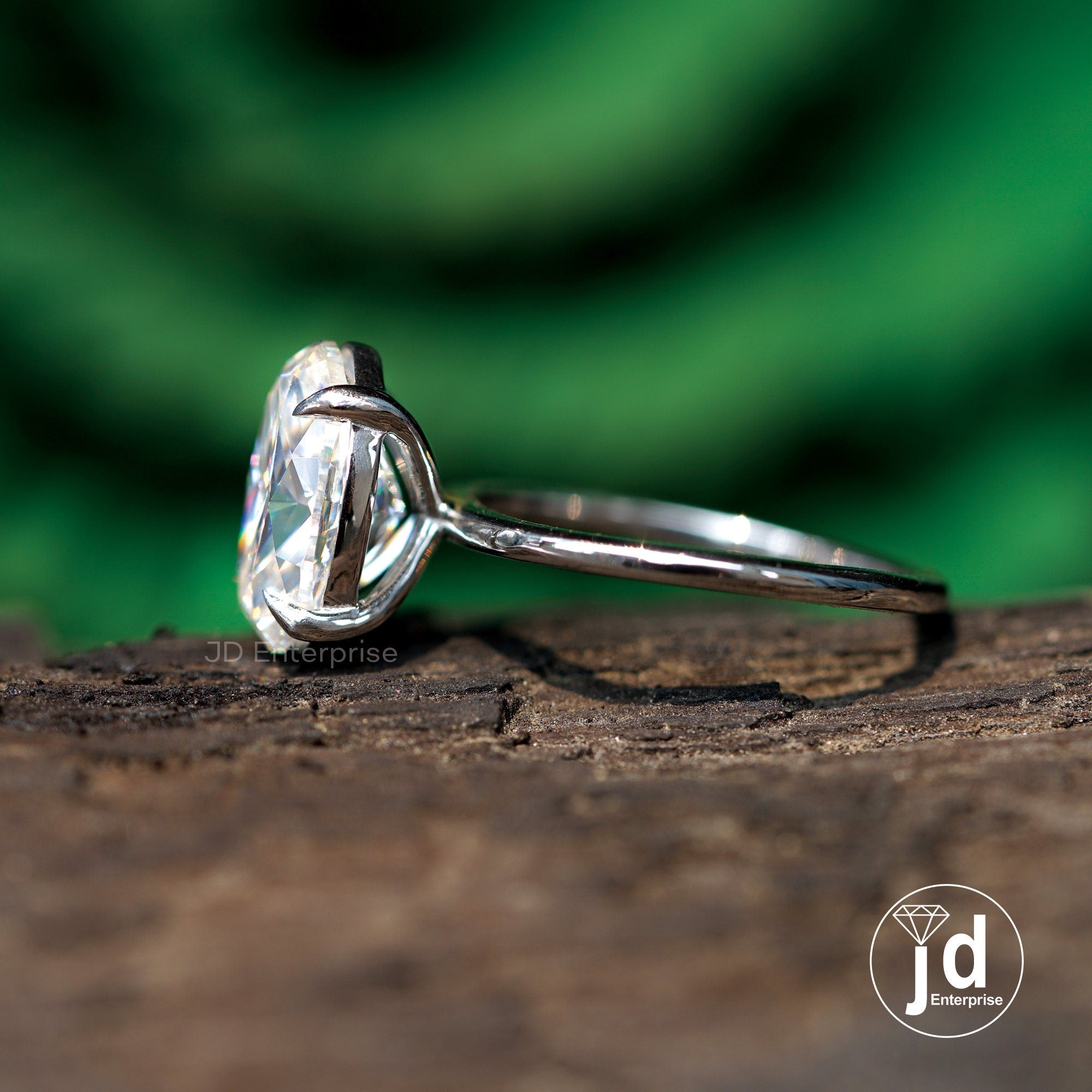 Oval Cut Moissanite Engagement Ring, Oval Solitaire Moissanite Ring, White Gold Ring, Anniversary Gift Ring, Bridal Ring, Daily Wear Ring