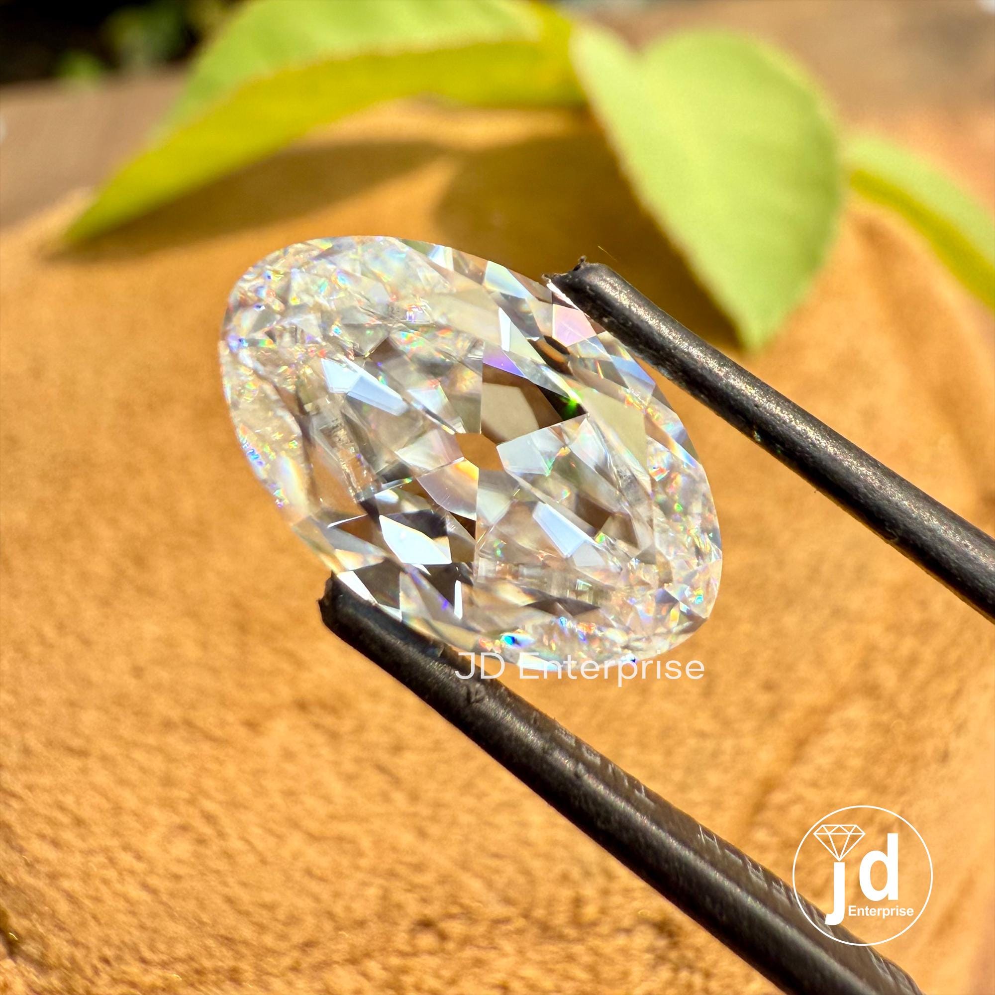 3.40 CT Colorless Old Mine Moval Cut Loose Moissanite for Vintage Jewelry, VVS Clarity Solitaire Moissanite for Engagement or Wedding Ring