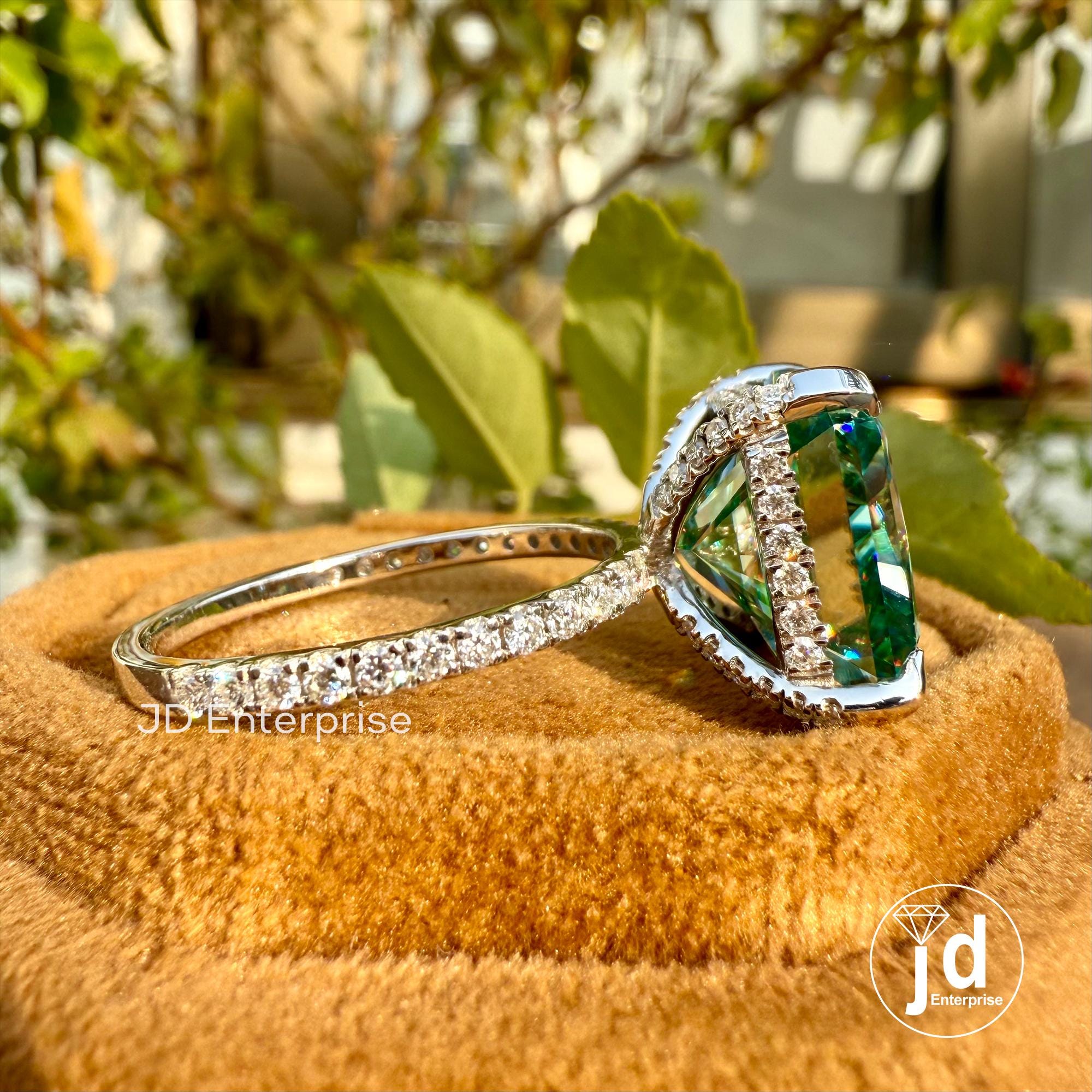 11.88 TCW Large Radiant Cut Cyan Blue Moissanite Engagement Ring, Hidden Halo Wedding Ring, Anniversary Ring, Celebrity Style Bridal Ring
