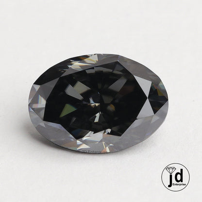 4.17 CT Dark gray Loose Oval Cut Moissanite / Oval Loose for Engagement Jewelry / Handcrafted Moissanite Loose For Solid Gold Jewelry