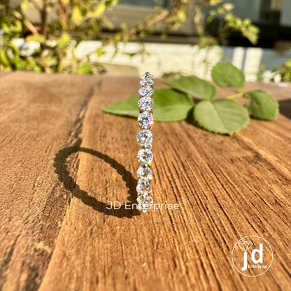 Full Eternity 2.00 MM Round Moissanite Wedding Band, Minimalist Moissanite Band, Floating Bubble Band, Stackable Band, Anniversary Gift Band