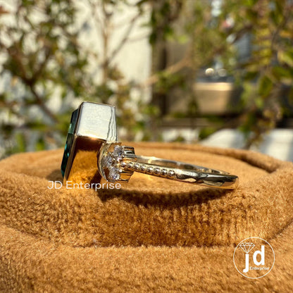 2.00 CT Green Kite Cut Moissanite Engagement Ring, Bezel Set Wedding Ring, Milgrain Work Bridal Ring, Anniversary Gifts, Proposal Ring