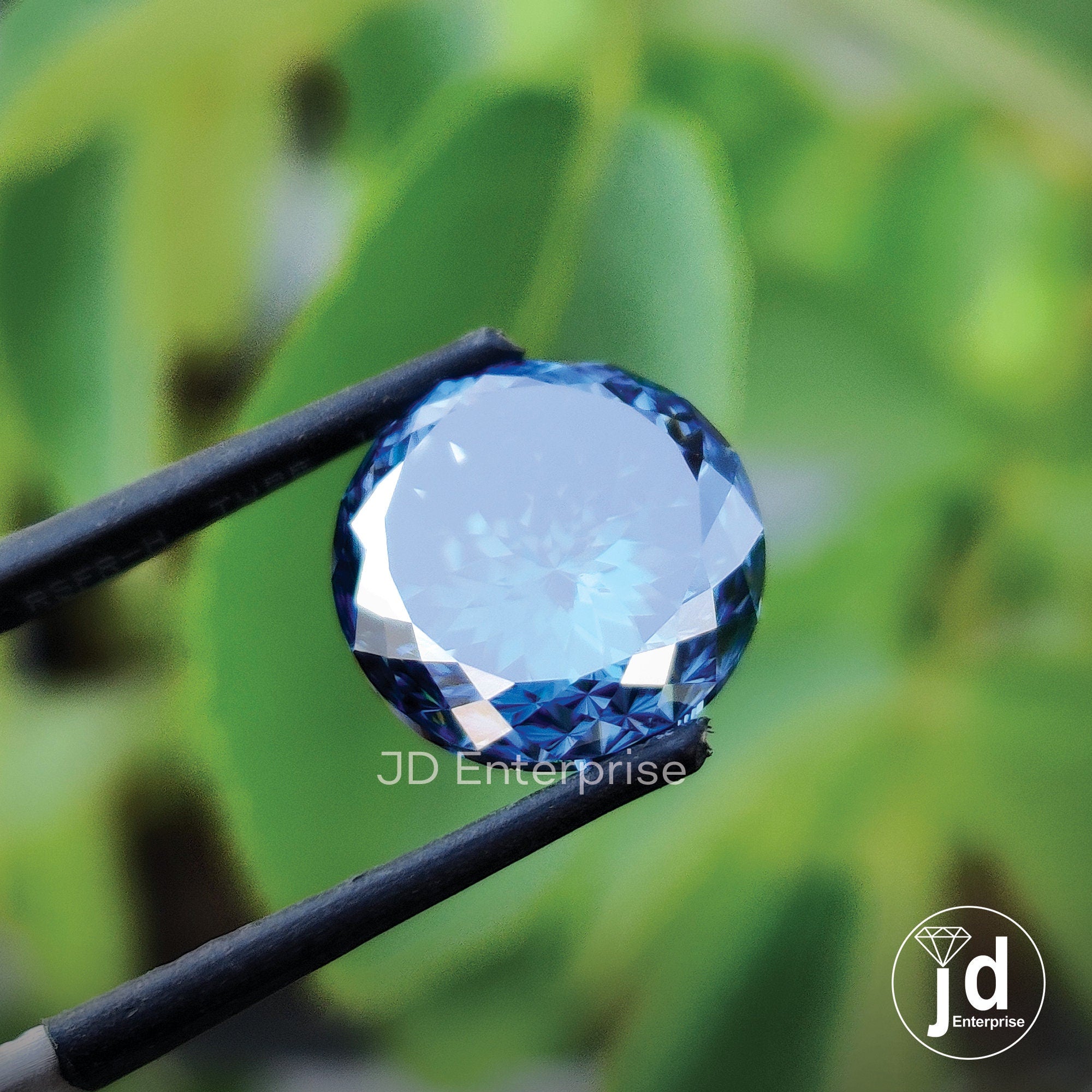 5.05CT Unique Handcrafted Portuguese Cut Deep Blue Loose Moissanite for Engagement Ring, Vintage Moissanite Jewelry Making Stone, For Gift