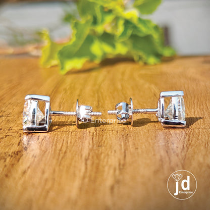 3.00 TCW Trillion Cut Moissanite Stud Earrings, Wedding Earrings, Screw/Push Back, Bridal Earrings, Everyday Earrings for Anniversary Gifts