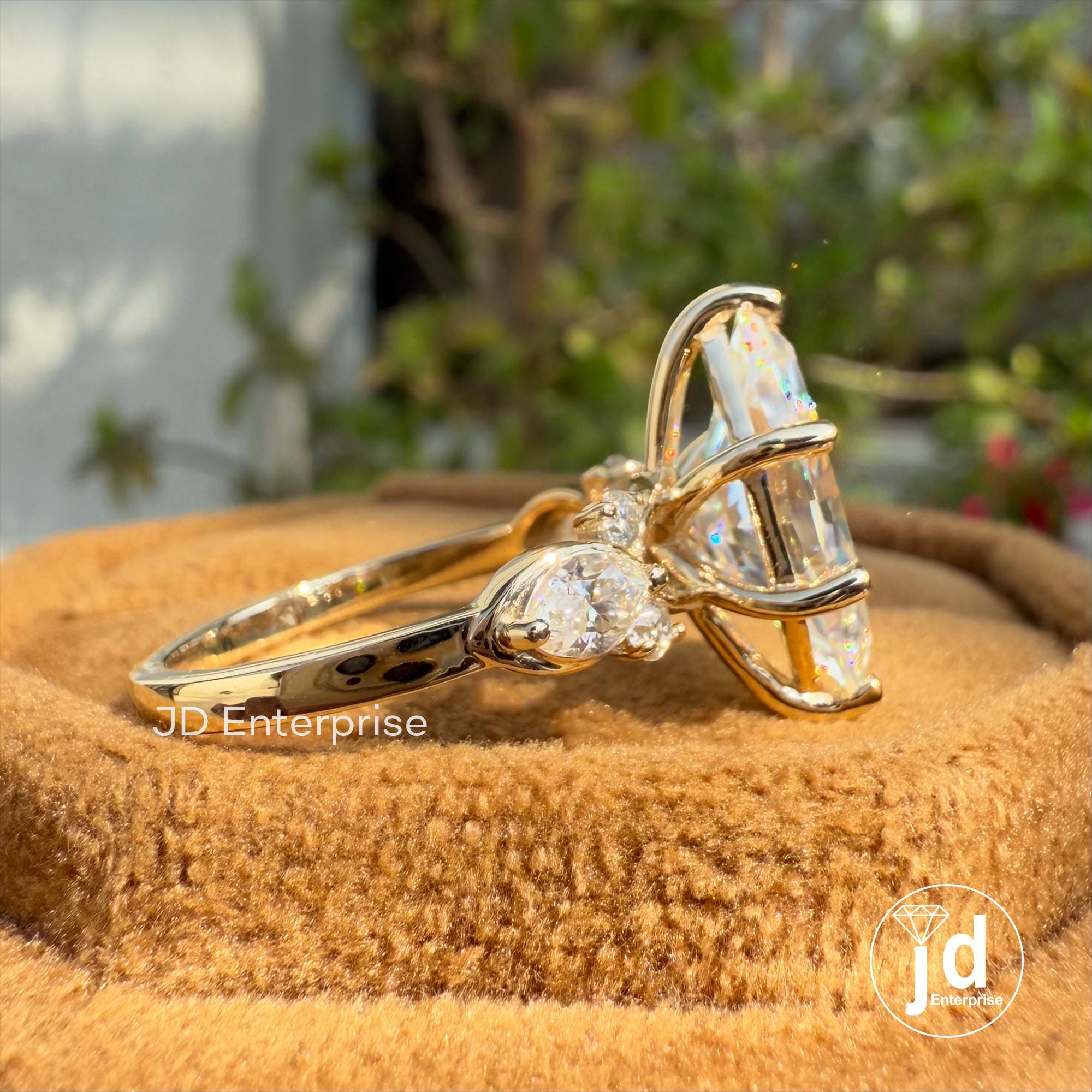 3.0 CT Dutch Marquise Cut Moissanite Engagement Ring, Antique Elongated Hexagon Cut Wedding Ring for Her, Anniversary Ring for Women