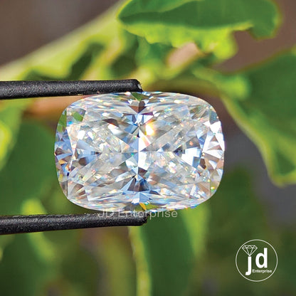 Stunning 7.26 CT Colorless Elongated Cushion Cut Handcrafted Moissanite for Engagement Ring/Wedding Ring or Jewelry Making, Loose Moissanite