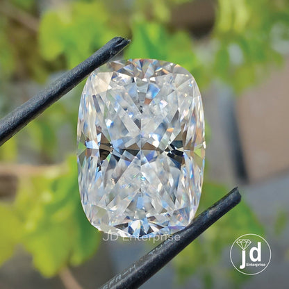 Stunning 7.26 CT Colorless Elongated Cushion Cut Handcrafted Moissanite for Engagement Ring/Wedding Ring or Jewelry Making, Loose Moissanite