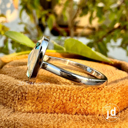 4.00 CT Cushion Rose Cut Bluegreen Moissanite Engagement Ring, Bezel Set Solitaire Ring, Bridal Ring, Vintage Wedding Ring, Anniversary Ring