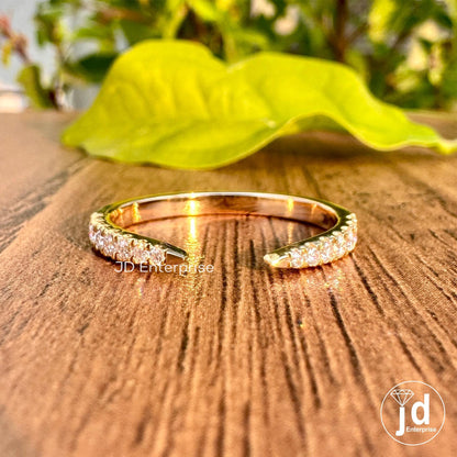 Colorless Open Gap Unique Engagement Claw Band, Wedding Matching Stacking Band for Women, Spacer Half Eternity Band, Cuff Engagement Band