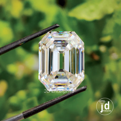 12.30 CT Colorless Emerald Old Mine Cut Loose Moissanite for Engagement Ring, Wedding Ring or Pendant, Excellent Cut Handcrafted Moissanite