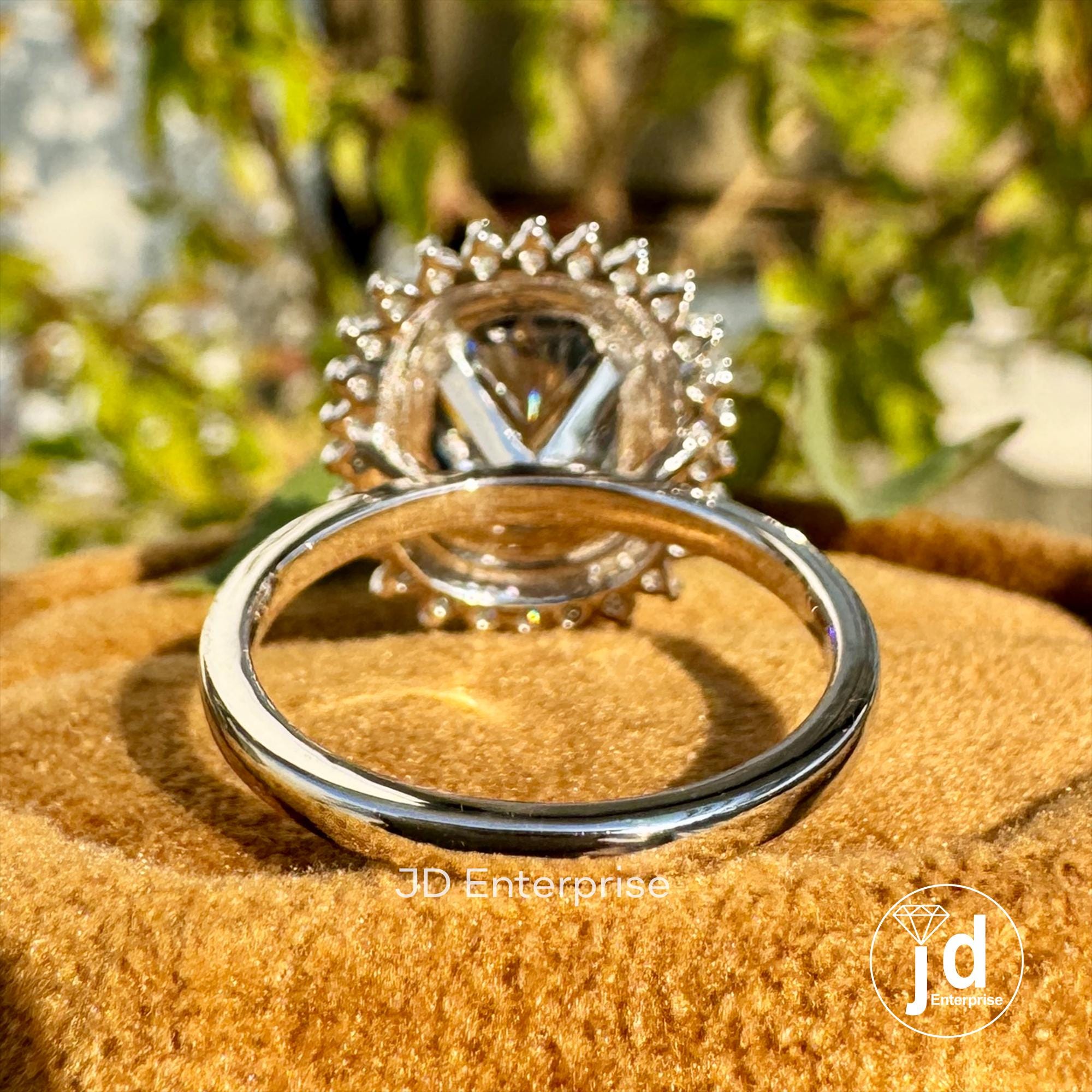 2.50 CT Cushion Cut Grey Moissanite Engagement Ring, Milgrain Bezel Set Ring, Halo Moissanite Wedding Ring, Bridal Ring, Anniversary Ring