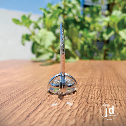 3.50 CT Colorless Cushion Cut Moissanite Engagement Ring, Solitaire Wedding Ring, Knife Edge Shank, Proposal Ring, Anniversary Gifts Ring