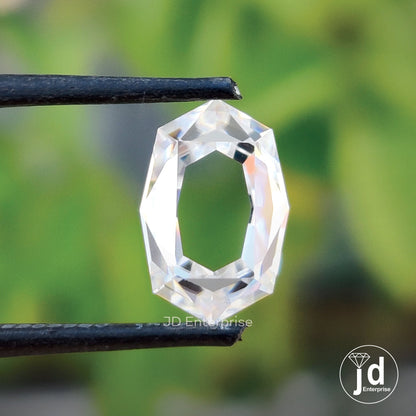 2.0 CT Octagon Portrait Cut Loose Moissanite for Engagement Ring, Antique Moissanite for Custom Jewelry, Anniversary Gift, Handcrafted Stone