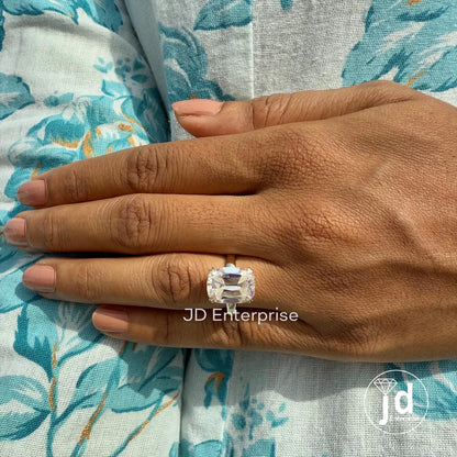 Vintage Cushion Old Mine Cut Moissanite Engagement Ring, Solitaire Wedding Ring, Double Claw Prongs Yellow/White/Rose Gold Ring, Bridal Ring