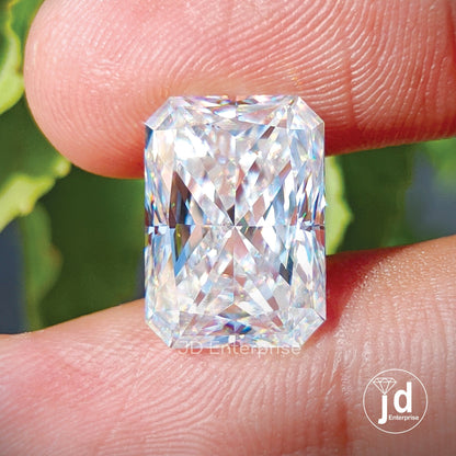 7.50CT Sparkling Radiant Cut Loose Moissanite for Customize Jewelry, Crushed Ice Moissanite for Engagement Ring, High Quality Big Moissanite