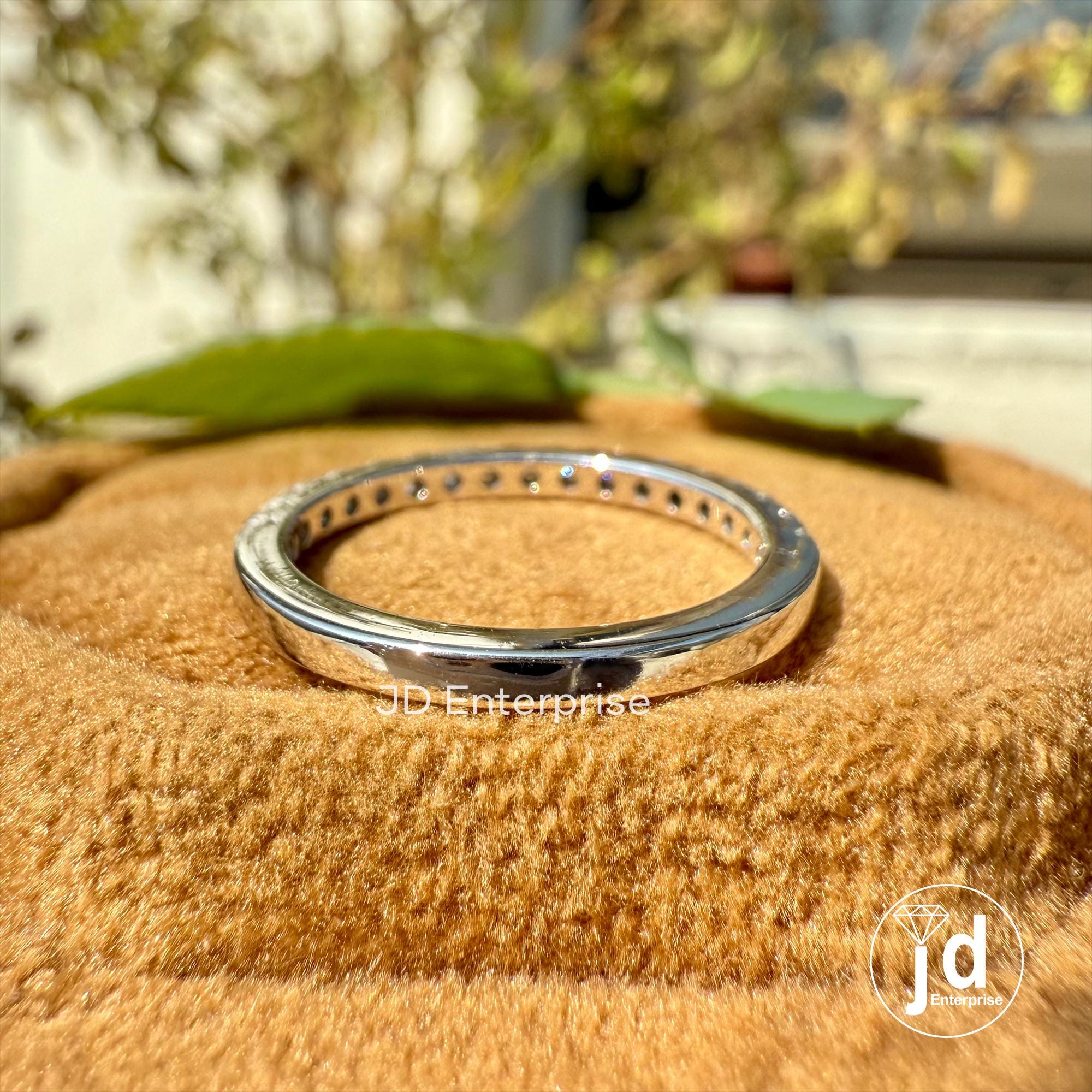 0.35 TCW Round Colorless Moissanite Band, Half Eternity Wedding Band, Stacking Ring, Engagement Band, Comfort fit Band, Anniversary Gifts