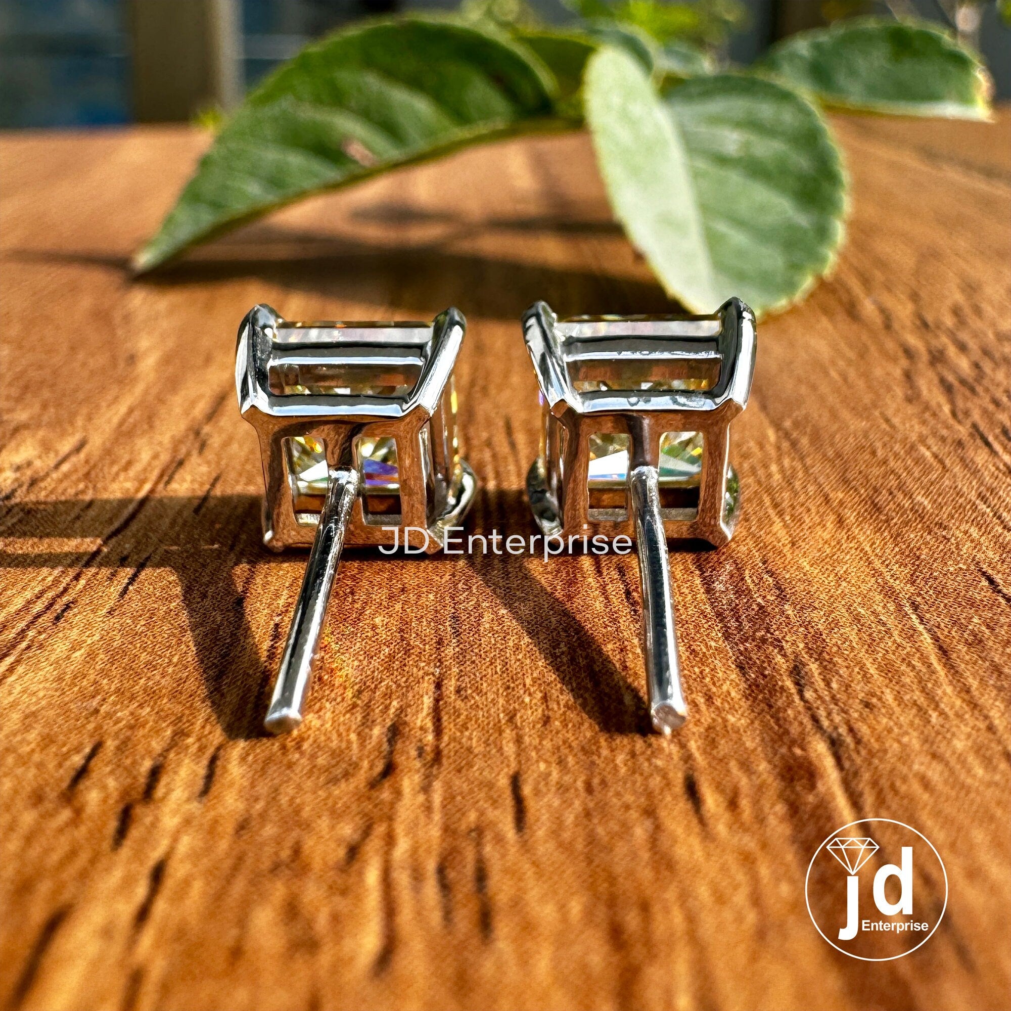 4.00 TCW Princess Cut Canary Yellow Moissanite Earrings, Anniversary Stud Earrings for Women, Push/Screw Back Princess Wedding Stud Earrings