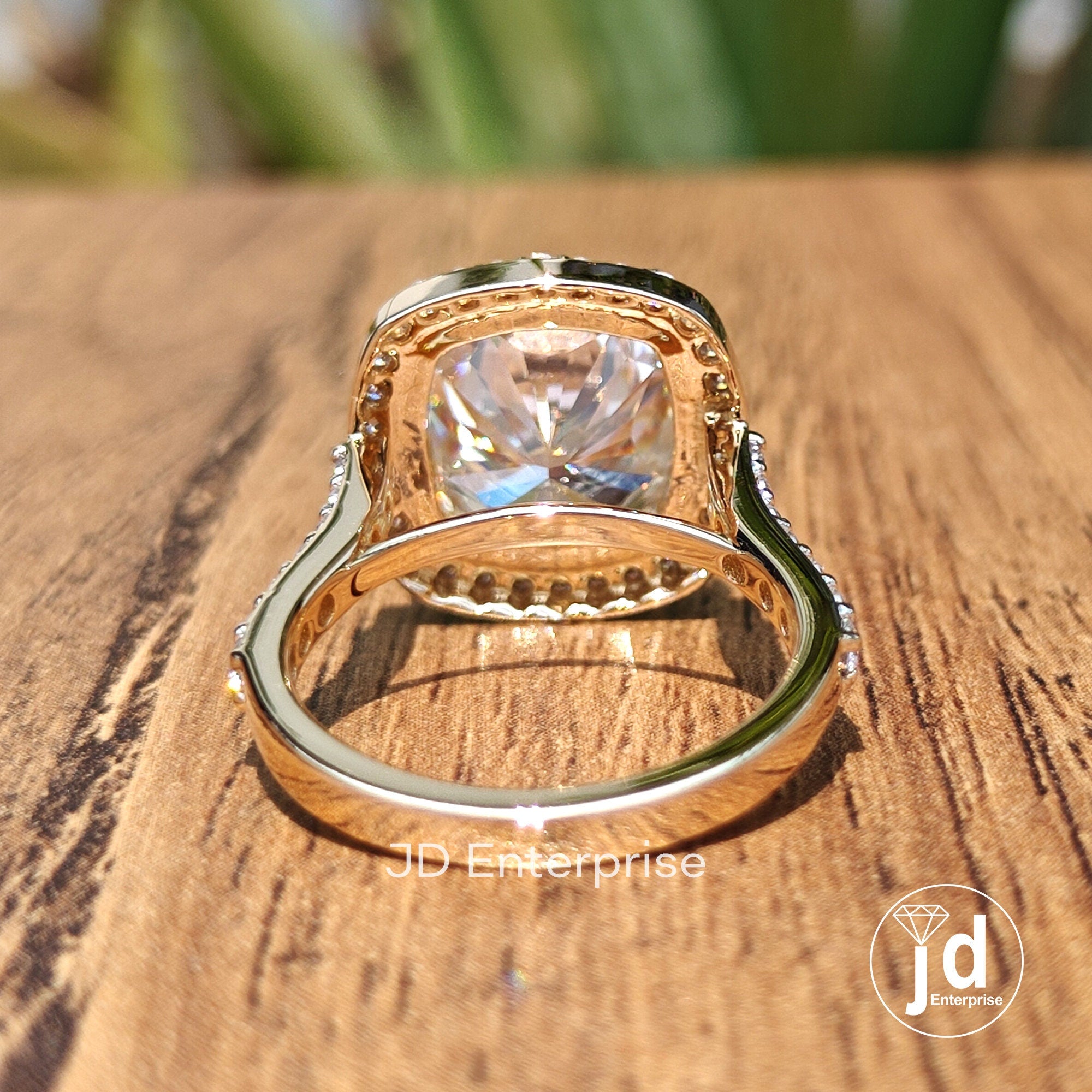 5.00 CT Colorless Cushion Cut Engagement Ring, Double Claw Prongs, Halo Wedding Ring, Bridal Ring, Celebrity Style Pave Set Anniversary Ring