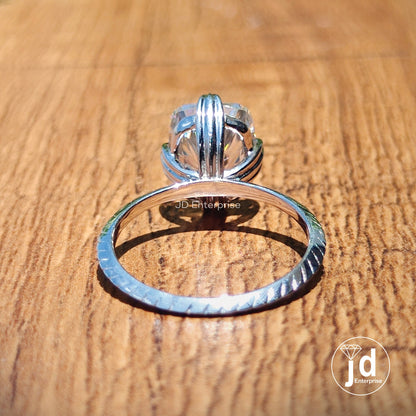 3.50 CT Colorless Cushion Cut Moissanite Engagement Ring, Solitaire Wedding Ring, Knife Edge Shank, Proposal Ring, Anniversary Gifts Ring