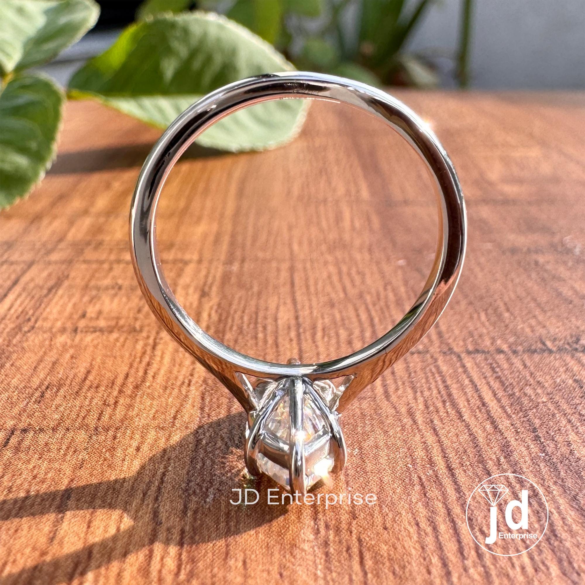 2.10 CT Marquise Cut Colorless Moissanite Solitaire Ring, Comfort Fit Classic Engagement Ring, Wedding Ring, Proposal Ring, Anniversary Ring