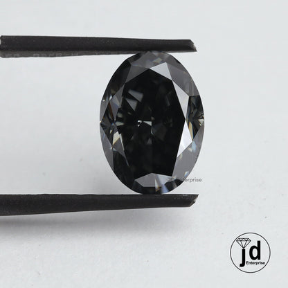 4.17 CT Dark gray Loose Oval Cut Moissanite / Oval Loose for Engagement Jewelry / Handcrafted Moissanite Loose For Solid Gold Jewelry