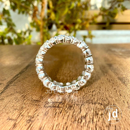 Oval Moissanite Engagement Band, 5x3 MM Oval Moissanite Eternity Band, Matching Wedding Band, Stackable Band, Bridal Band, Anniversary Gift