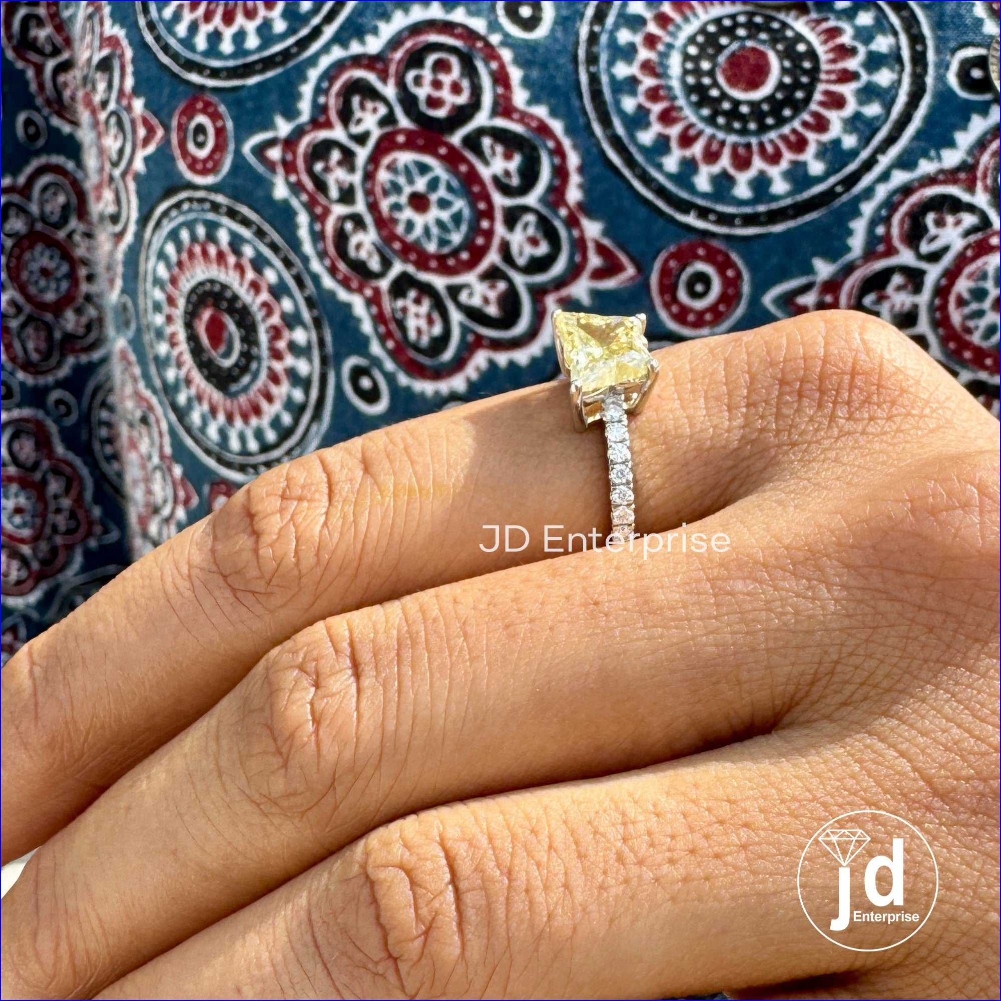 Butterfly Cut 2.00 CT Canary Yellow Moissanite Engagement Ring, Antique Cut Pave Wedding Ring, Anniversary Ring, Bridal Ring, Promise Ring