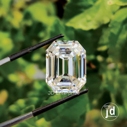 12.30 CT Colorless Emerald Old Mine Cut Loose Moissanite for Engagement Ring, Wedding Ring or Pendant, Excellent Cut Handcrafted Moissanite