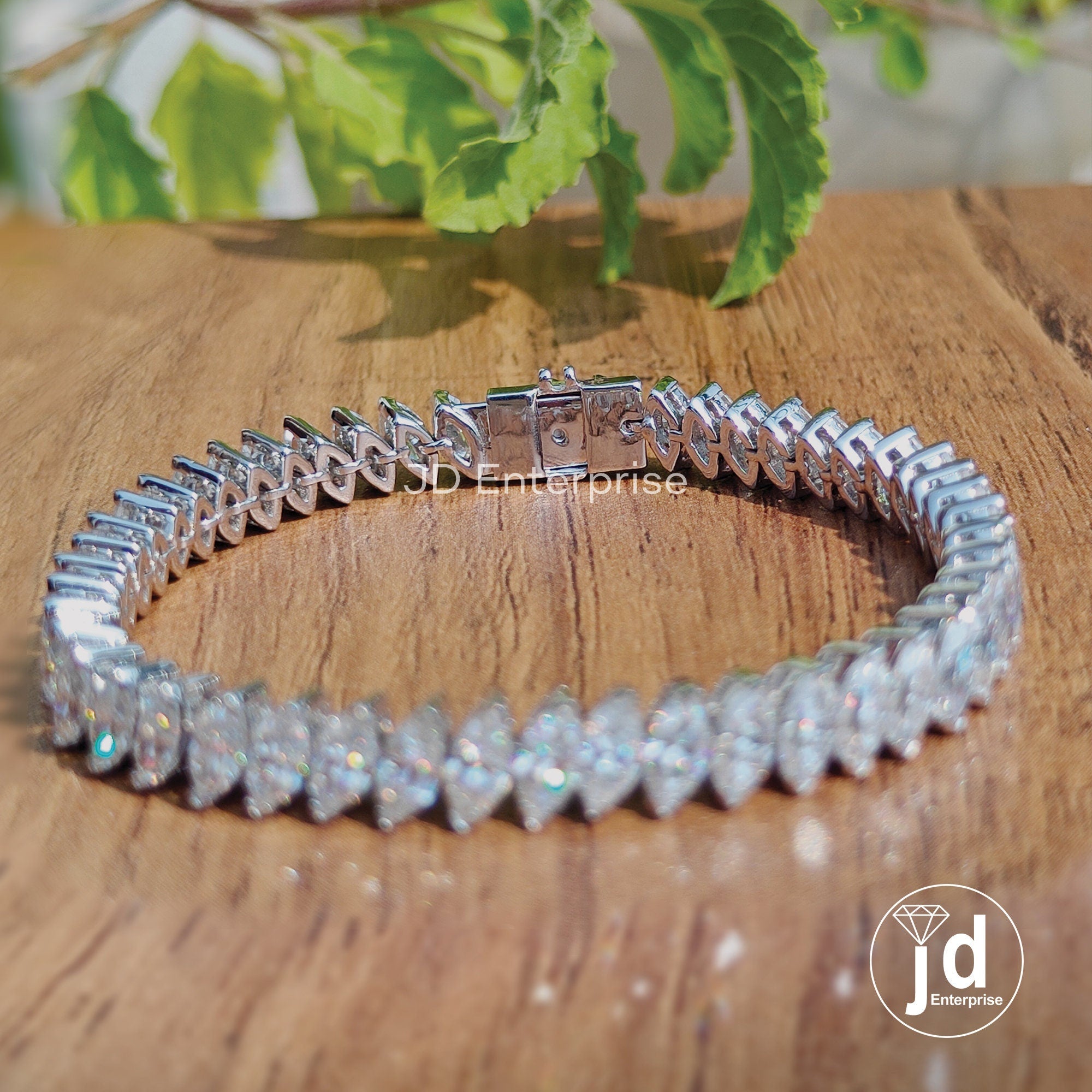 Luxuries Style Wedding Bracelet, Marquise VVS Moissanite Tennis Bracelet for Women, Stacking Wedding Bracelet, Anniversary Gift, Bridal