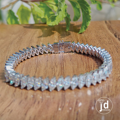 Luxuries Style Wedding Bracelet, Marquise VVS Moissanite Tennis Bracelet for Women, Stacking Wedding Bracelet, Anniversary Gift, Bridal